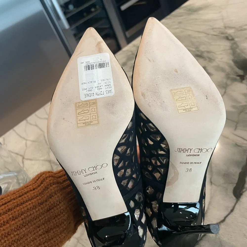 Jimmy Choo Anouk suede laser cut heels
